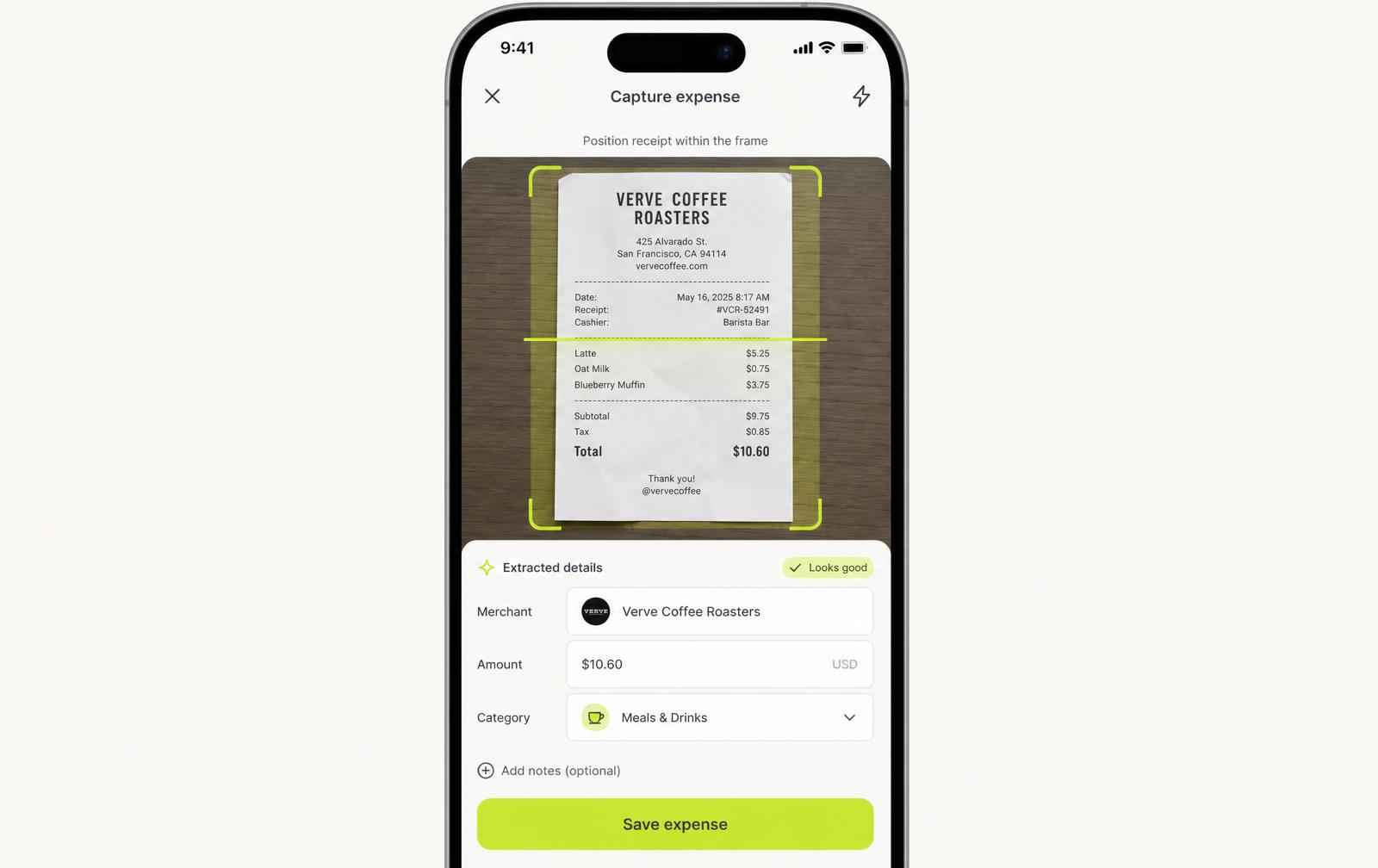 Lign mobile receipt capture